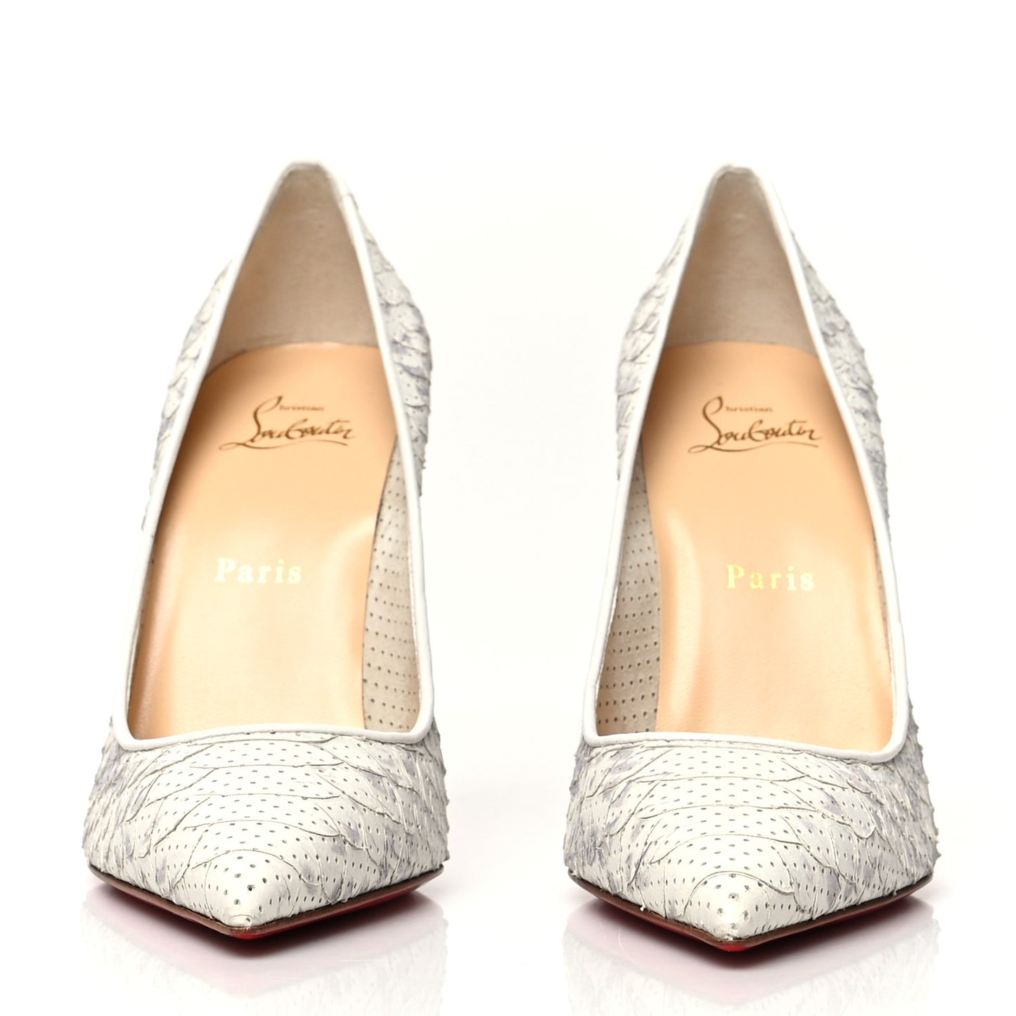 Perforated Python Decollete 554 100 Pumps 38 White