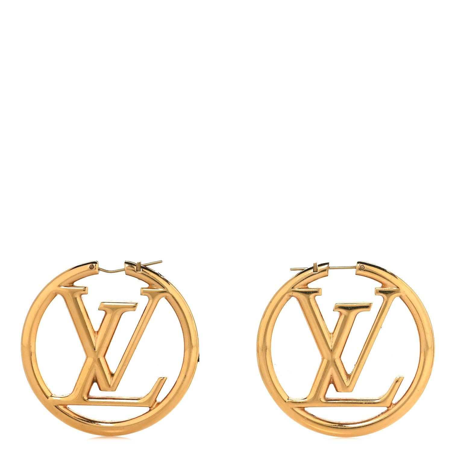 Louis Vuitton Metal Louise Hoop Earrings Gold 1 of 4