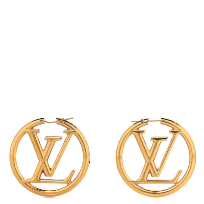 Louis Vuitton Metal Louise Hoop Earrings Gold 1 of 4