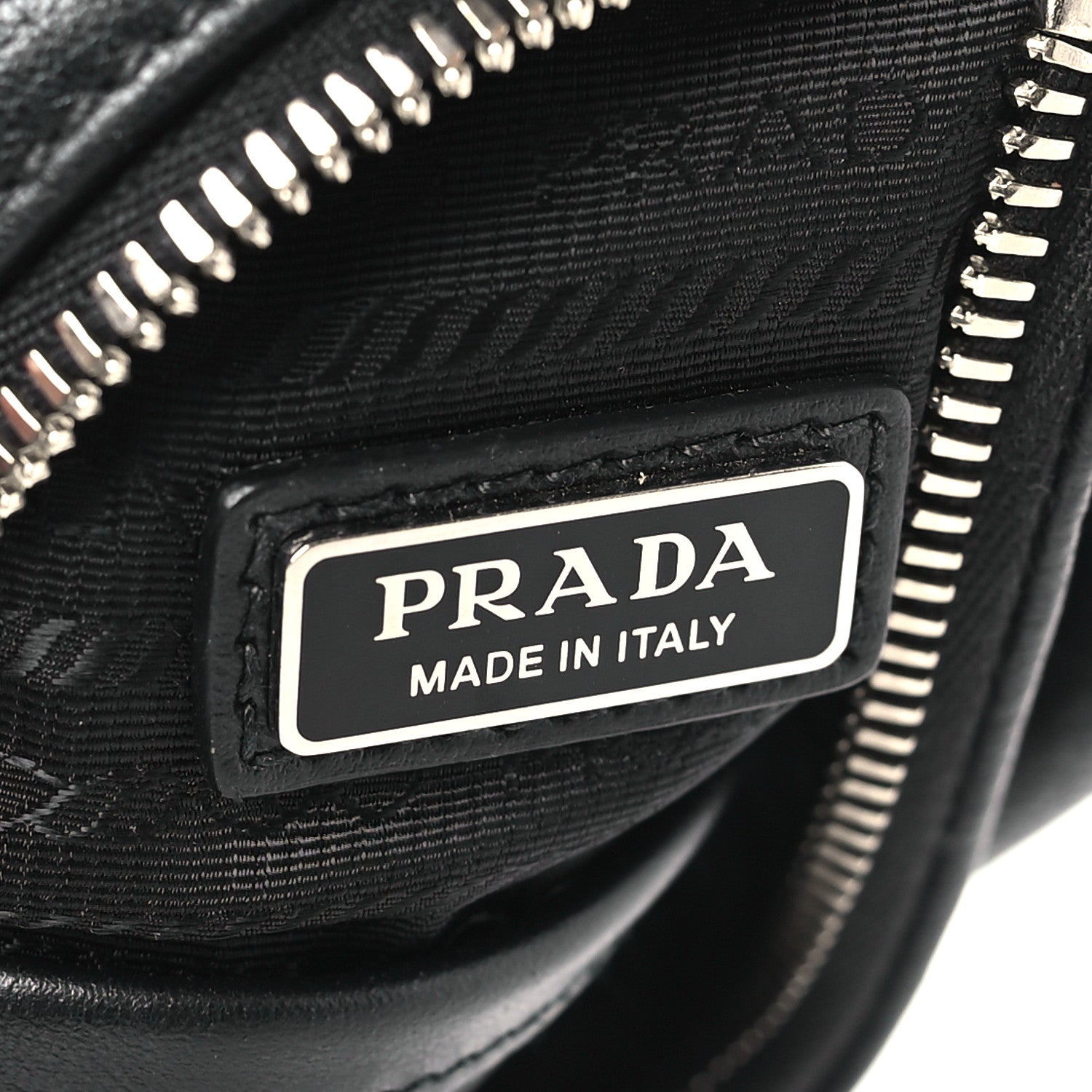 Prada Vitello Daino Logo Embossed Cross Sling Backpack Black 6 of 9