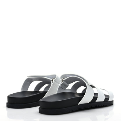 Hermes Calfskin Womens Chypre Sandals 41 White 4 of 8