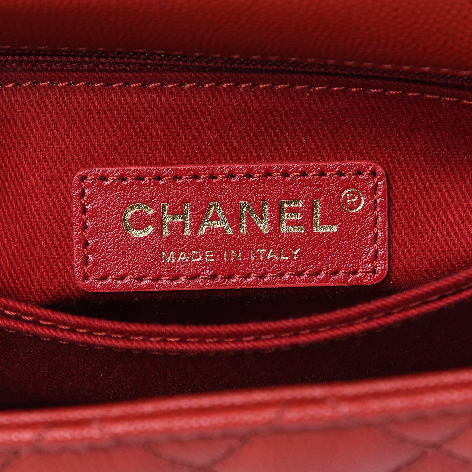 Chanel Caviar Lizard Quilted Mini Coco Handle Flap Red 7 of 10