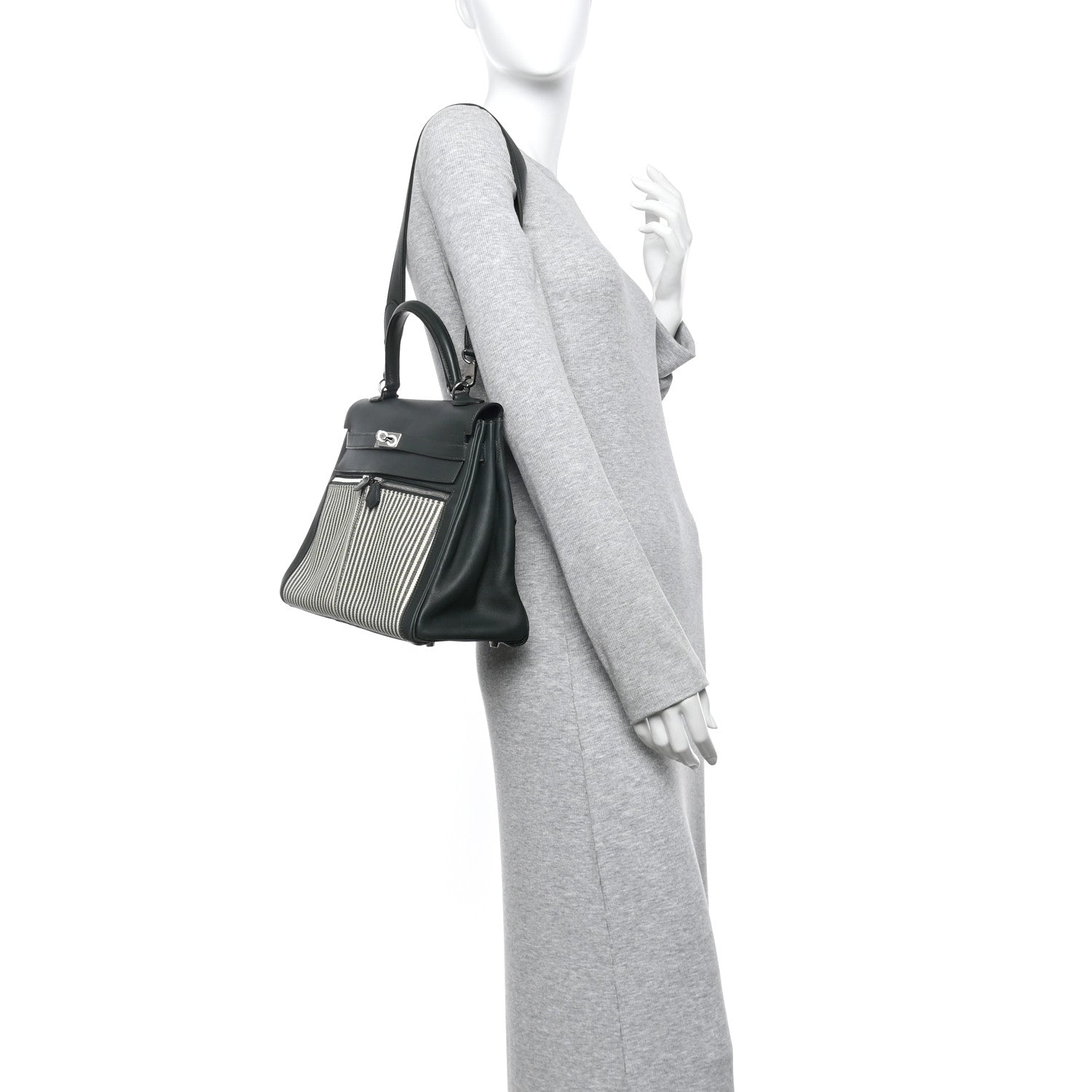 Hermes Swift Toile Riga Lakis Kelly 35 Vert Anglais 2 of 10