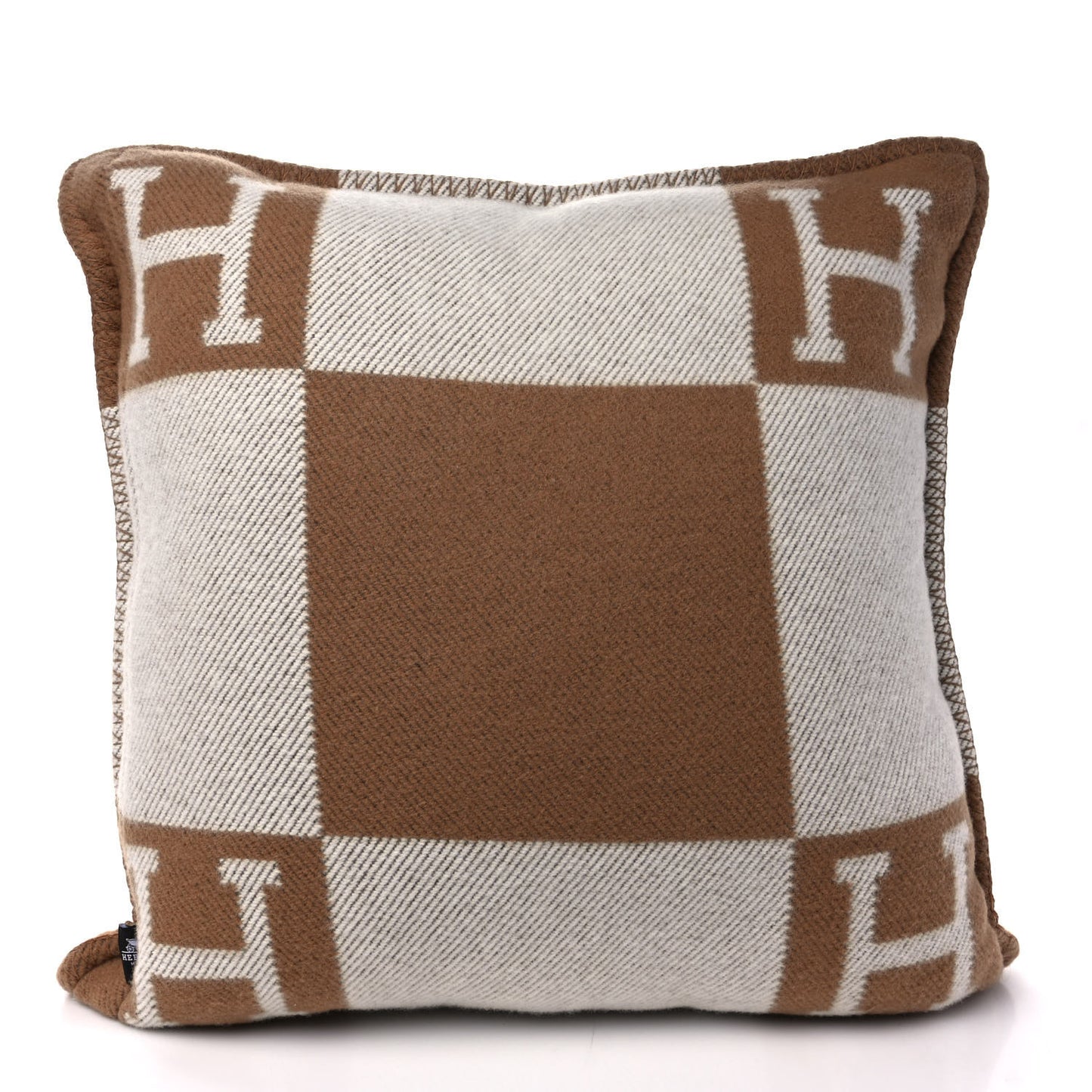 Wool Cashmere Avalon Pillow PM Ecru Camel