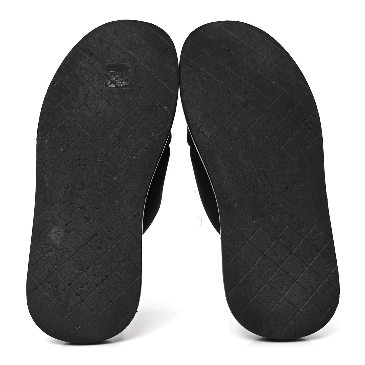 Chanel Fabric CC Mules Sandals 38 Black 6 of 8