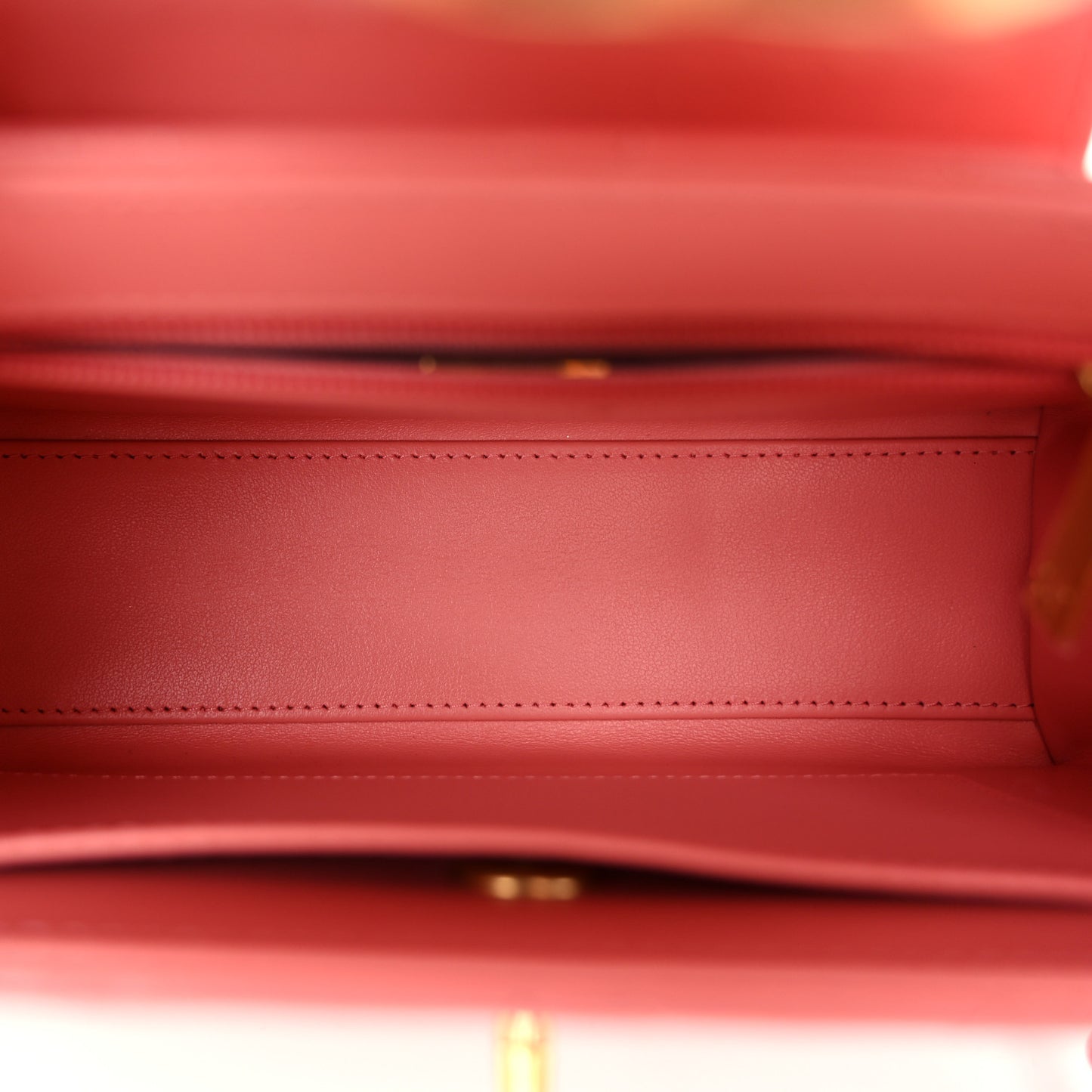 Shiny Aged Calfskin Quilted Nano Kelly Shopper Coral Pink