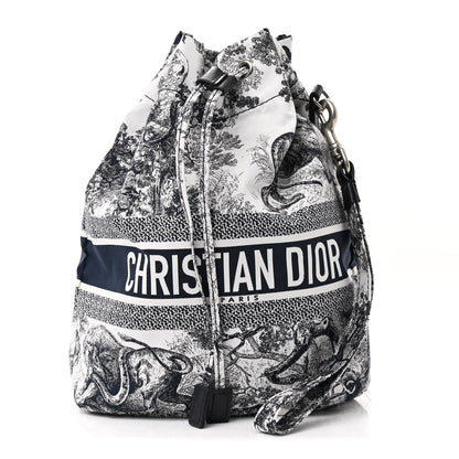 Christian Dior Technical Fabric Embroidered Toile De Jouy Sauvage DiorTravel Pouch Blue 1 of 11
