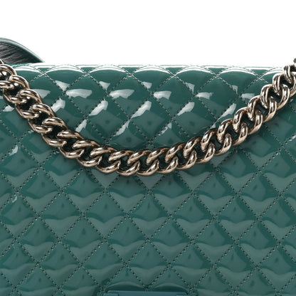 Chanel Patent Calfskin Quilted New Medium Plexiglass Boy Flap Turquoise 8 of 10