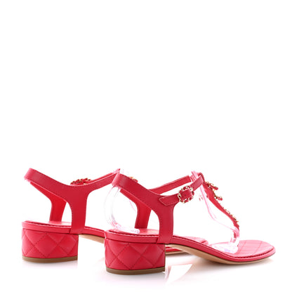 Chanel Lambskin Chain CC Logo Thong Sandals 39 Pink 4 of 12