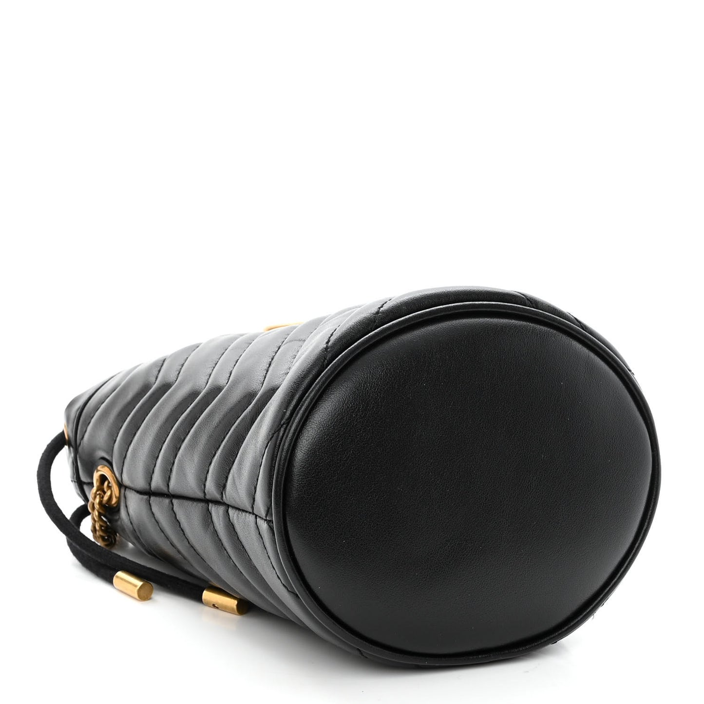 Calfskin Matelasse Mini GG Marmont 2.0 Bucket Bag Black