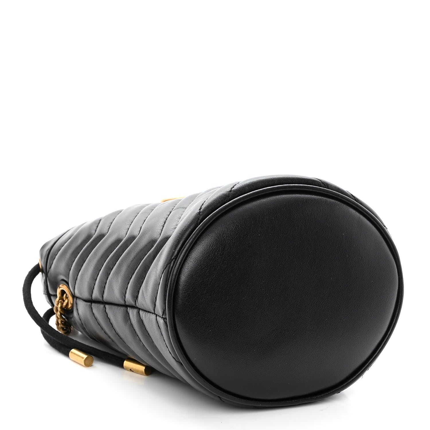 Gucci Calfskin Matelasse Mini GG Marmont 2.0 Bucket Bag Black 4 of 9