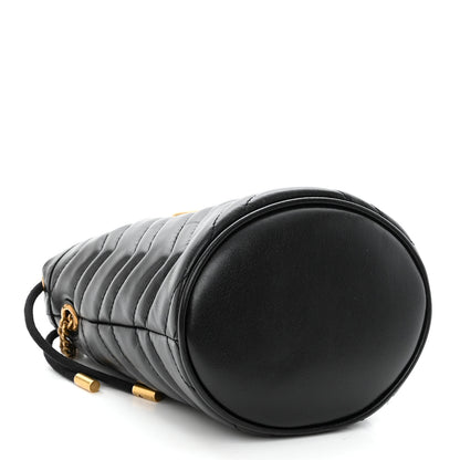 Gucci Calfskin Matelasse Mini GG Marmont 2.0 Bucket Bag Black 4 of 9