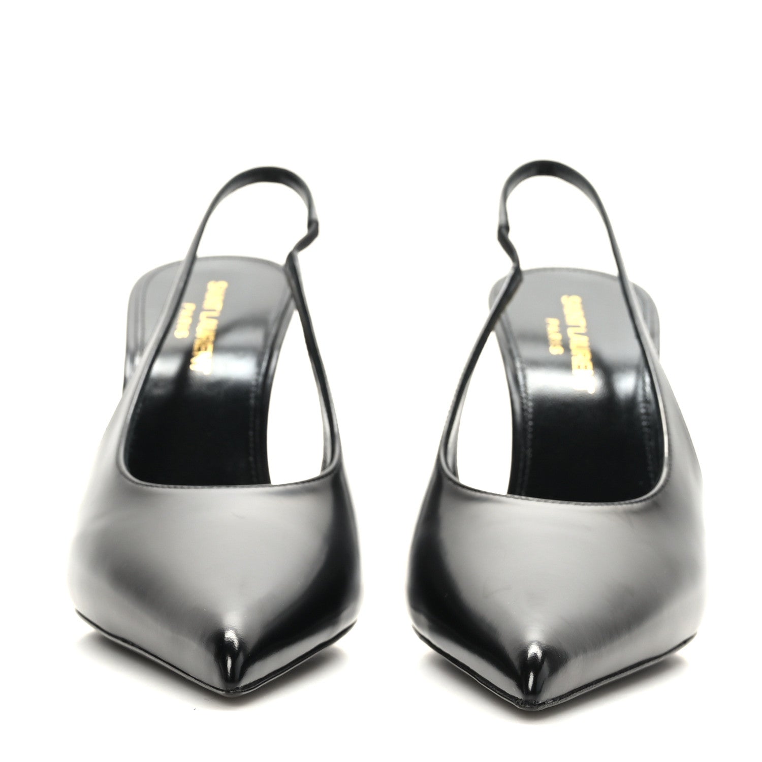 Saint Laurent Patent Calfskin Slingback Kendall 90 Pumps 38 Black 2 of 8