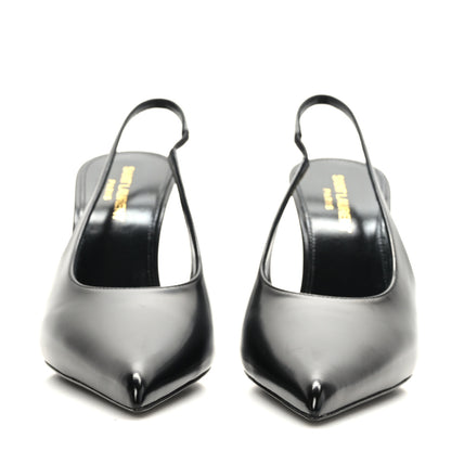 Saint Laurent Patent Calfskin Slingback Kendall 90 Pumps 38 Black 2 of 8