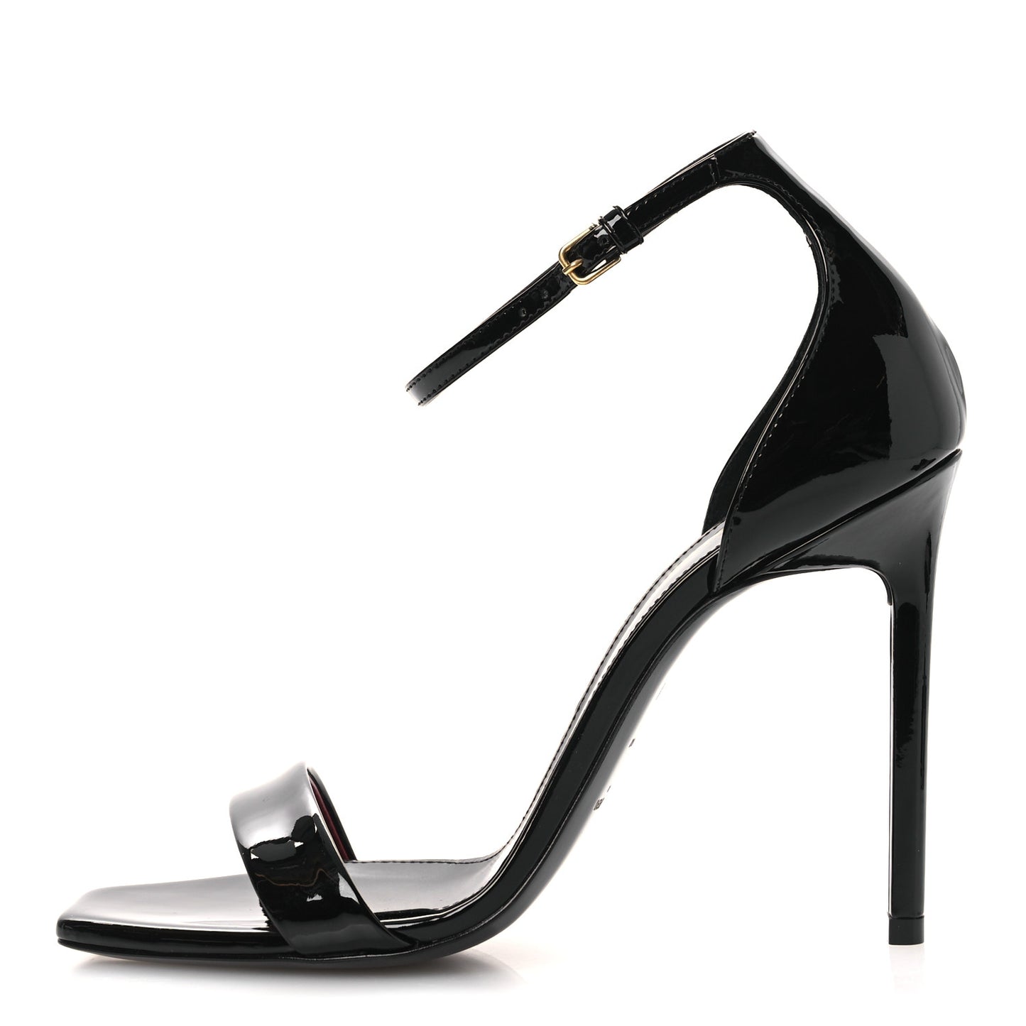 Vernice Chiffon Amber 105 Ankle Strap Sandals 38 Black