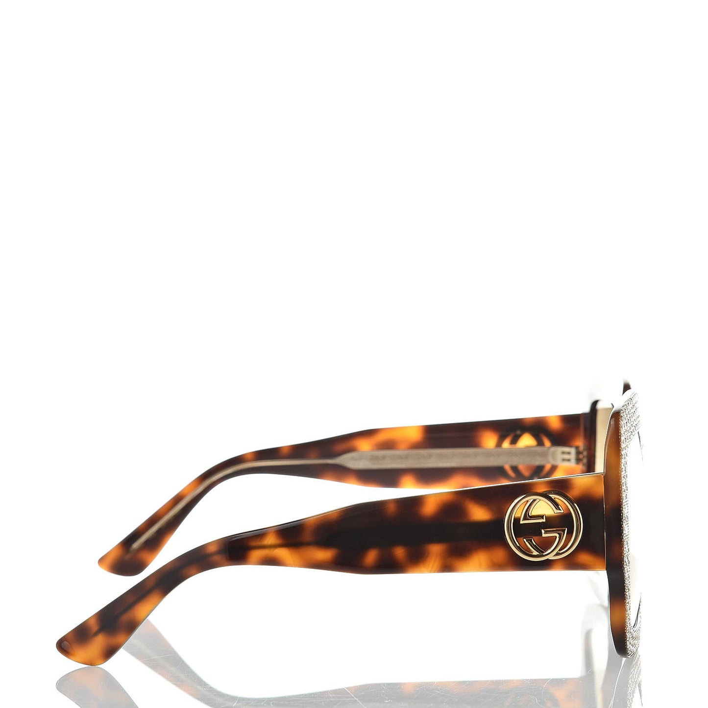 Crystal Square Frame Sunglasses GG3861/S Tortoise