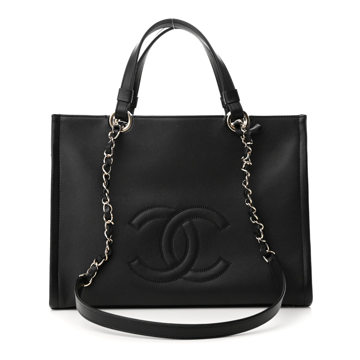 Chanel Calfskin CC Zipped Shopping Tote Black 1 of 11