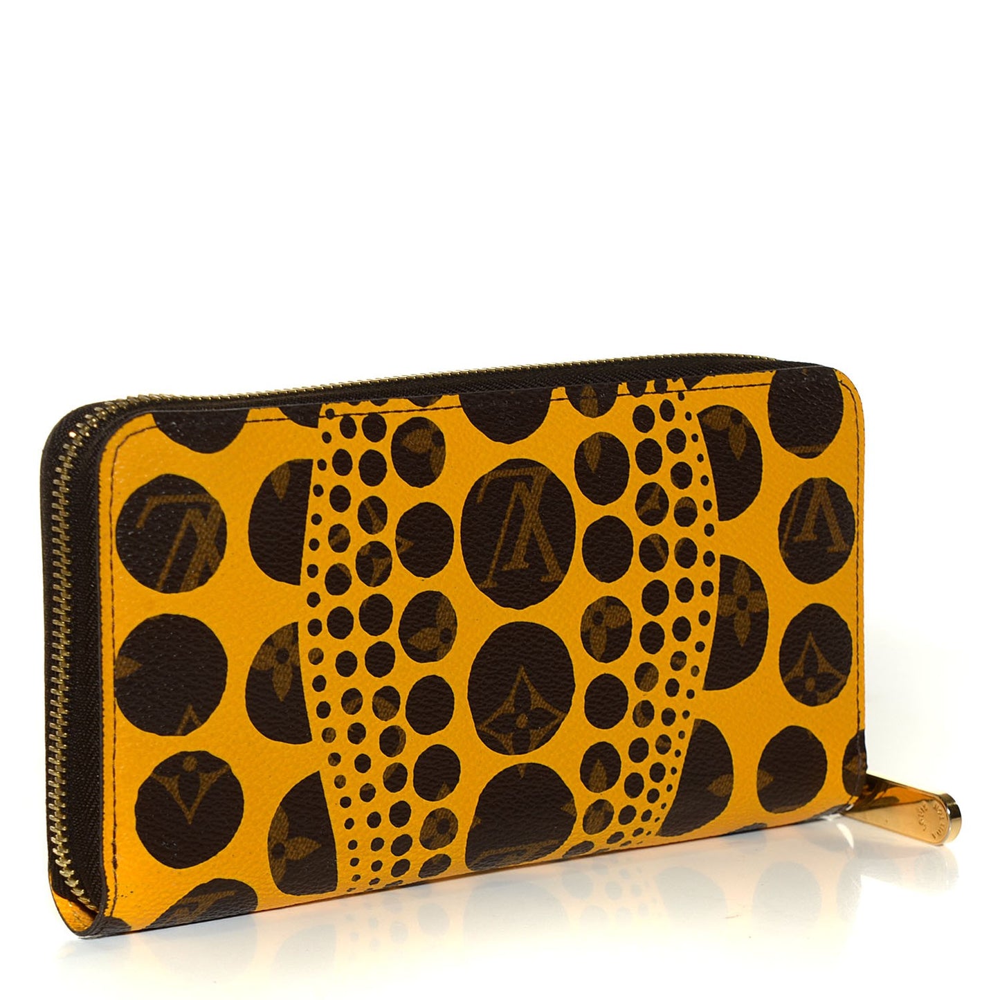 Monogram Kusama Pumpkin Dots Zippy Wallet Yellow