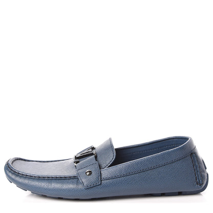 Louis Vuitton Taiga Mens Hockenheim Moccasin Loafers 9.5 Blue 1 of 8
