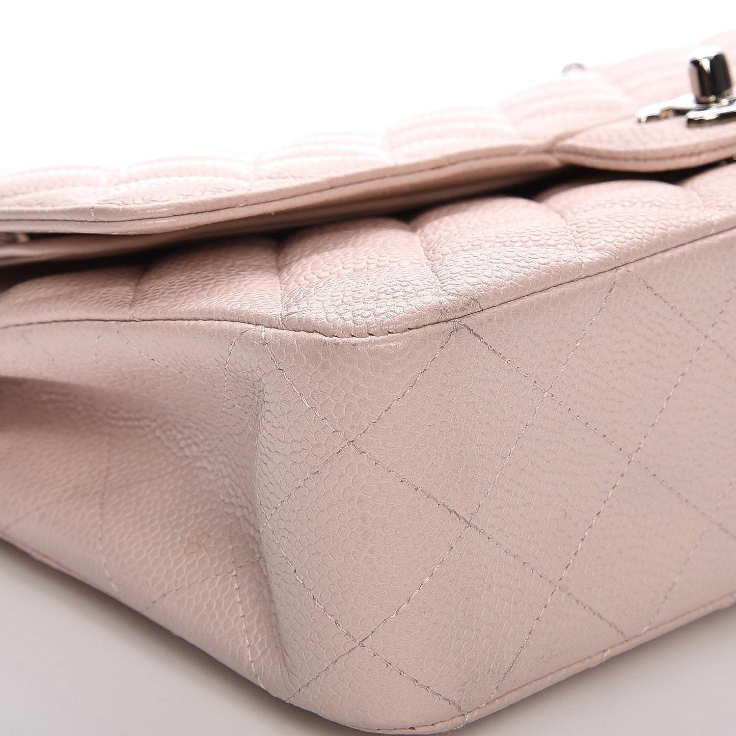 Caviar Quilted Medium Double Flap Pink