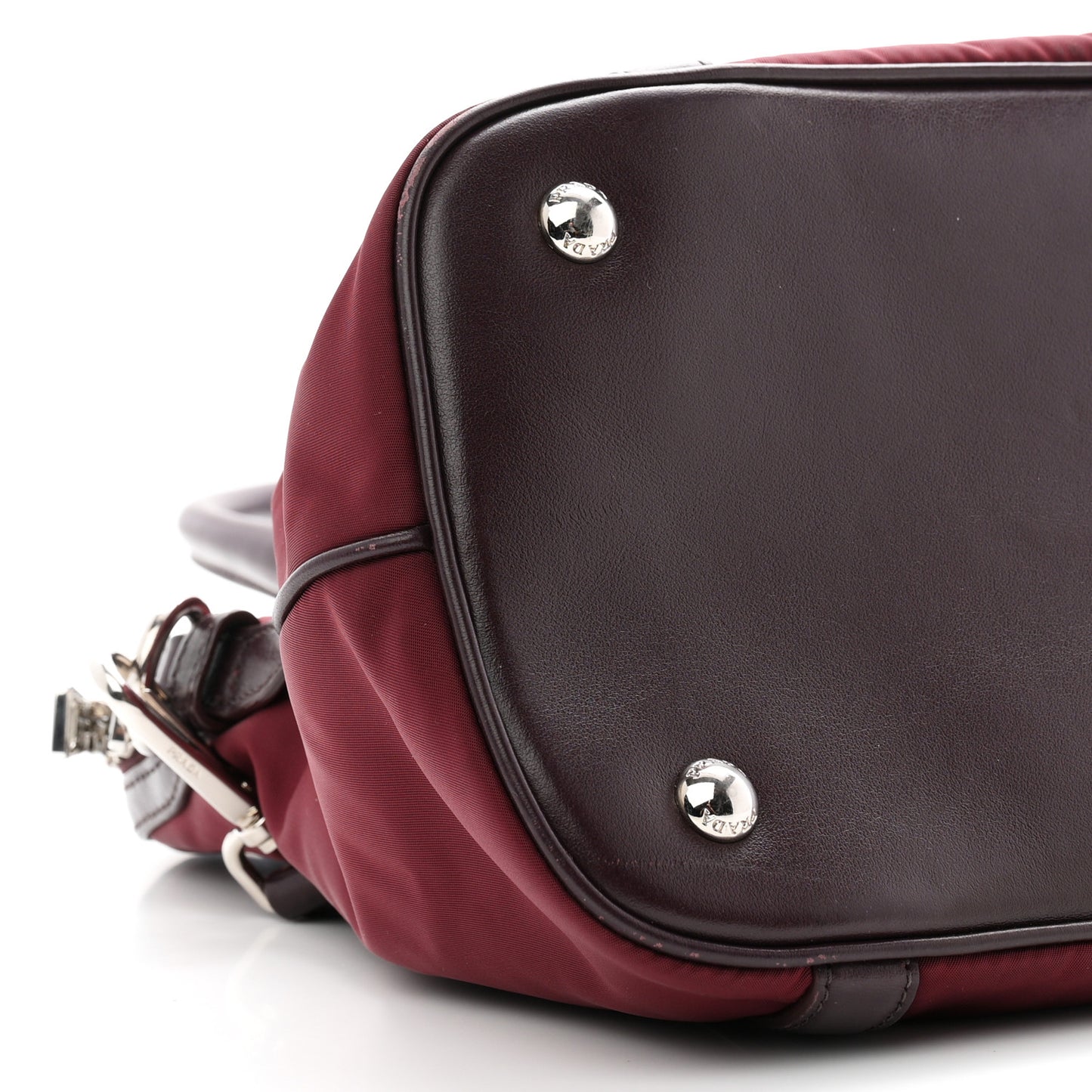 Nylon Tessuto Soft Calf Small Tote Granato