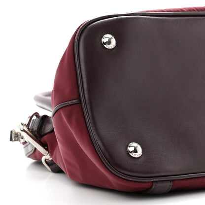 Prada Nylon Tessuto Soft Calf Small Tote Granato 9 of 11