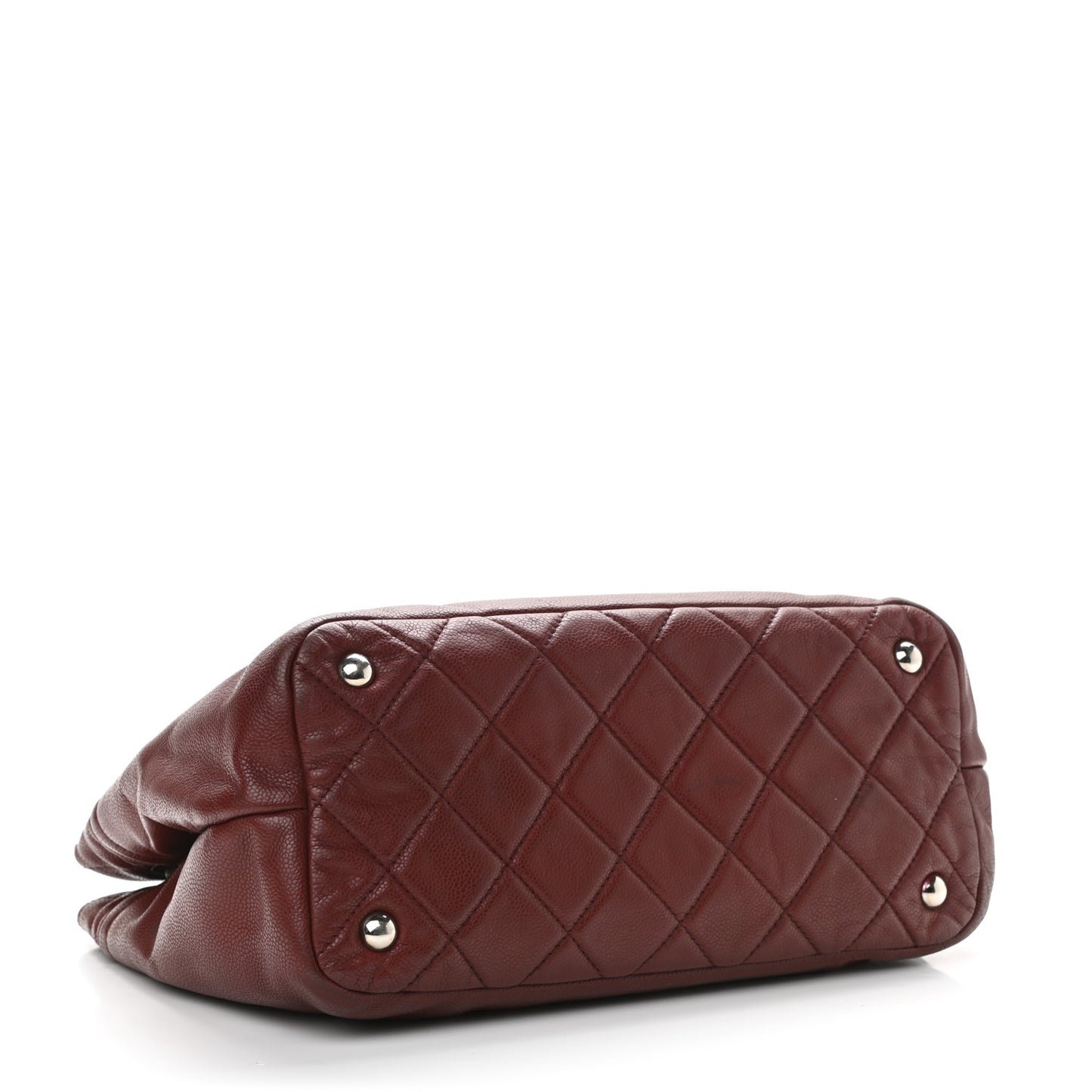 Caviar Quilted Large Timeless CC Soft Tote Dark Red