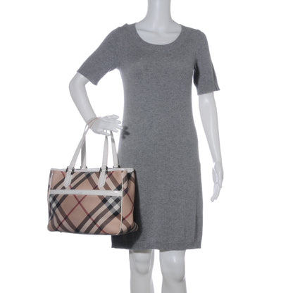Burberry Nova Check Tote White 2 of 9