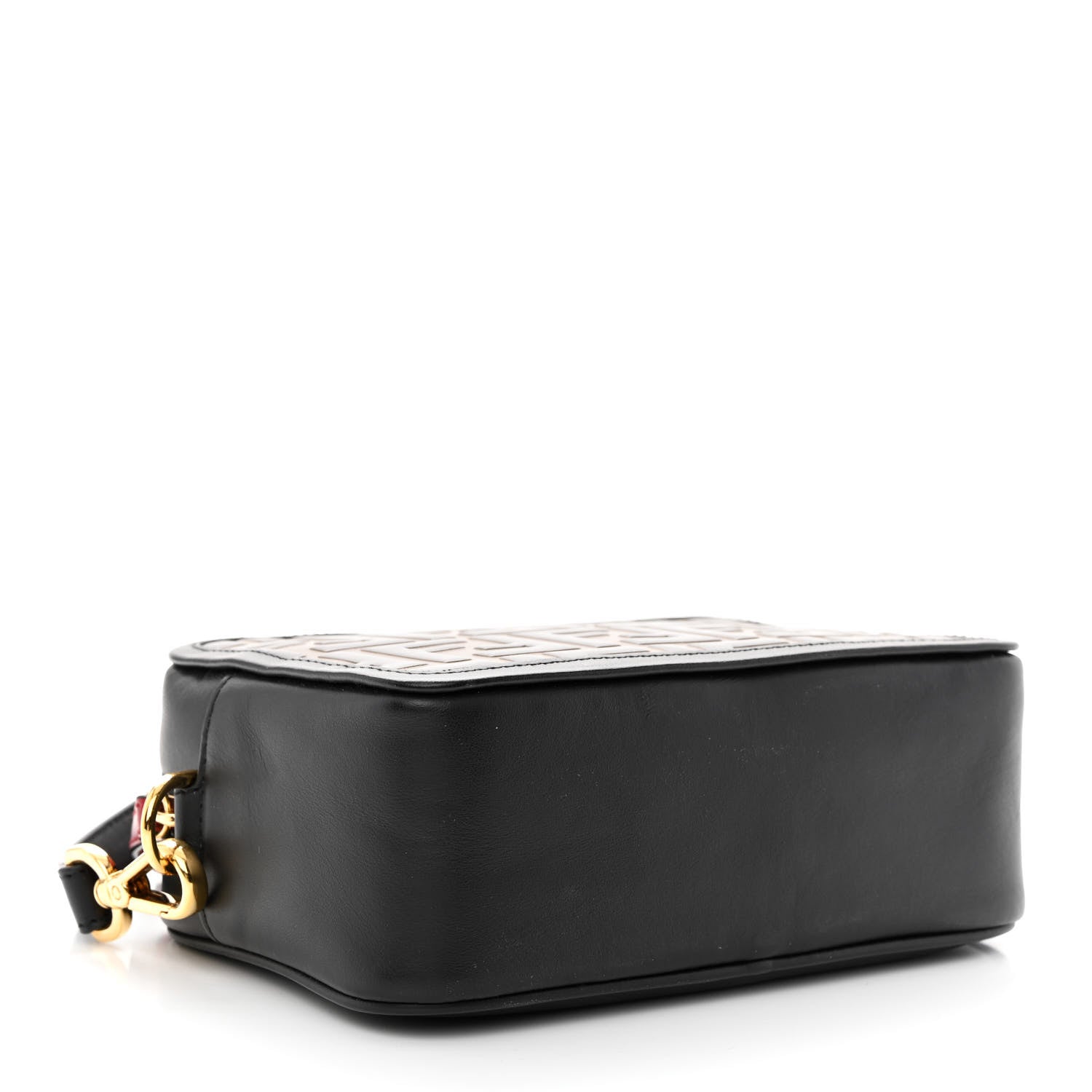 Fendi Vitello Century Bi-Color FF 1974 Embossed Mini Camera Case Maya Black 4 of 10