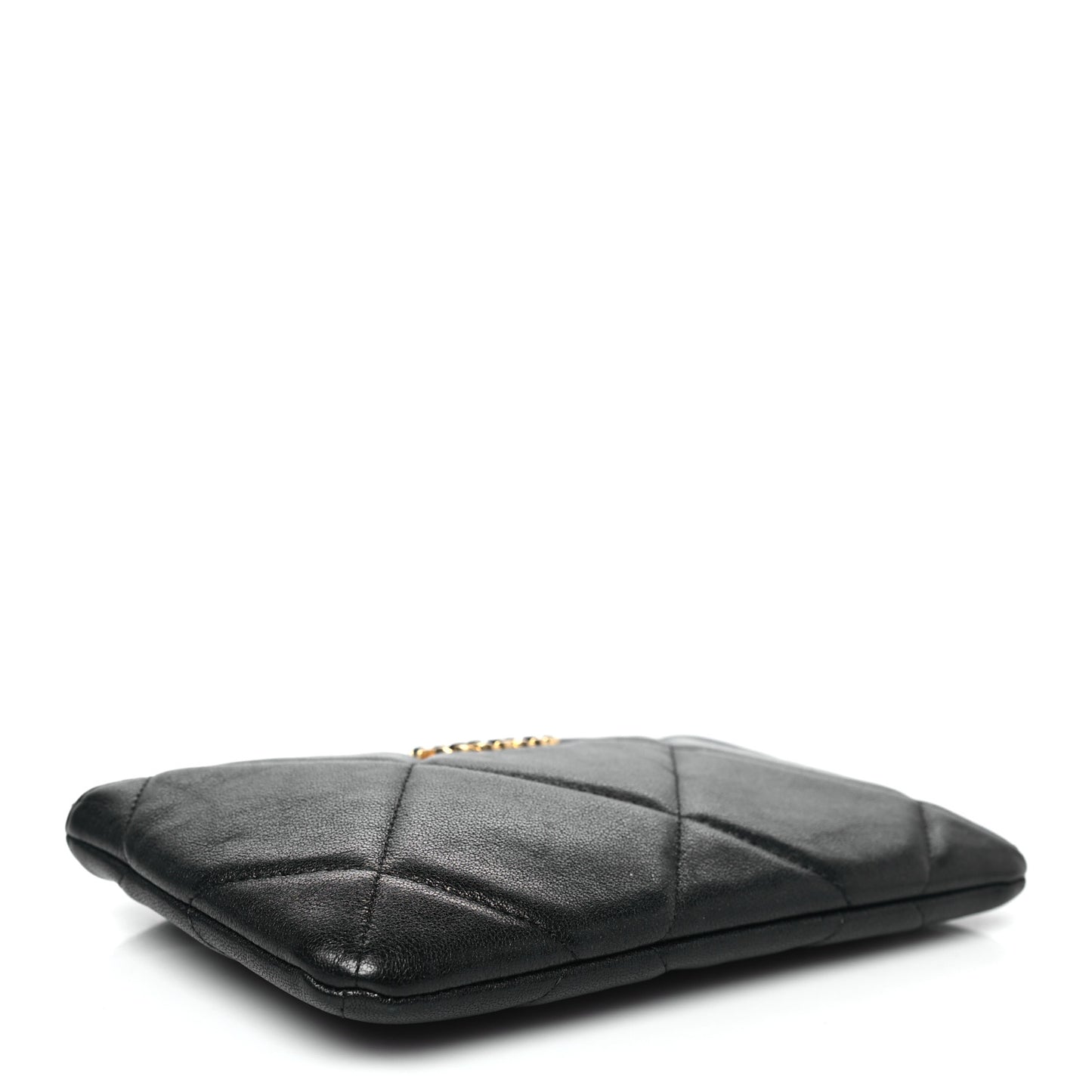 Lambskin Quilted Small Chanel 19 Pouch Black