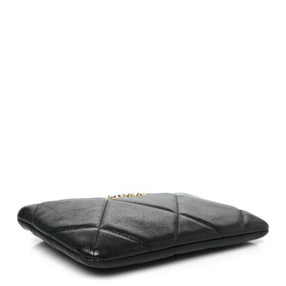 Chanel Lambskin Quilted Small Chanel 19 Pouch Black 4 of 8