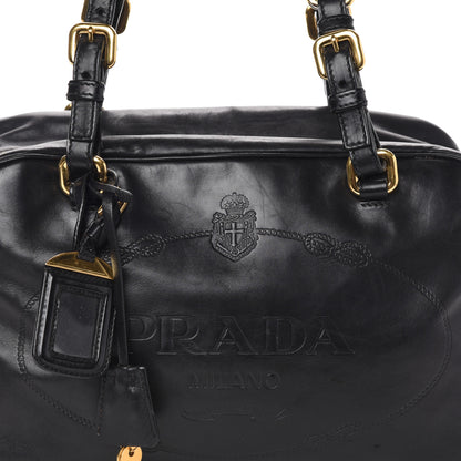 Prada Box Embossed Logo Bowler Black 7 of 9
