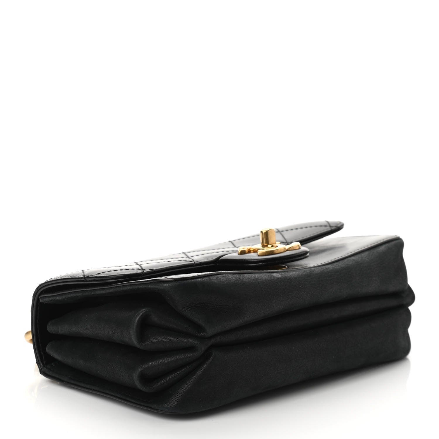 Chanel Iridescent Calfskin Quilted Mini Straight Lined Flap Black 4 of 10