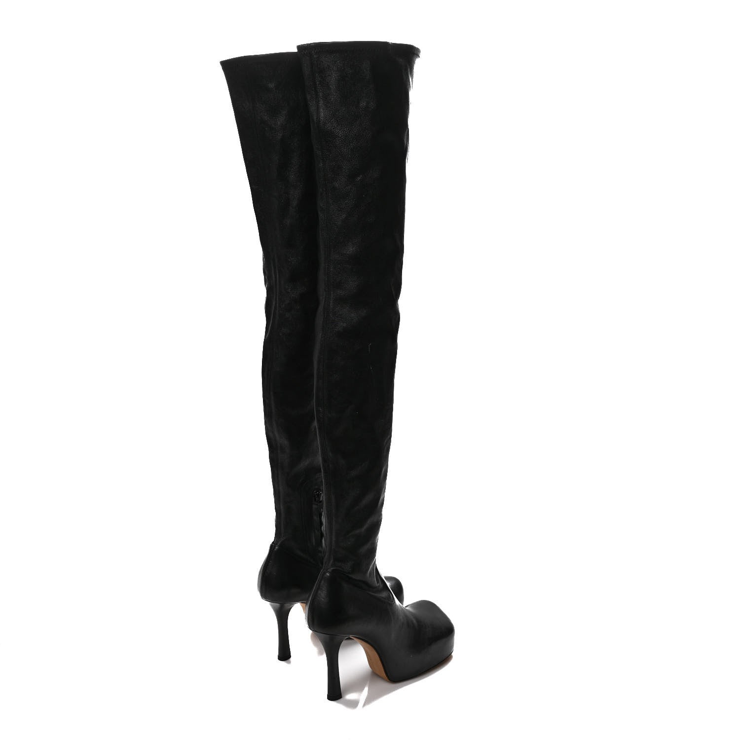 Bottega Veneta Nappa Platform Square Toe Over The Knee Boots 38.5 Black 4 of 7