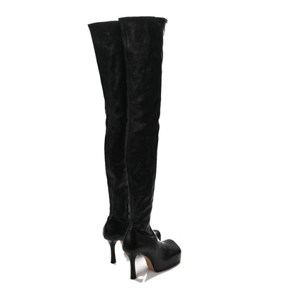 Bottega Veneta Nappa Platform Square Toe Over The Knee Boots 38.5 Black 4 of 7