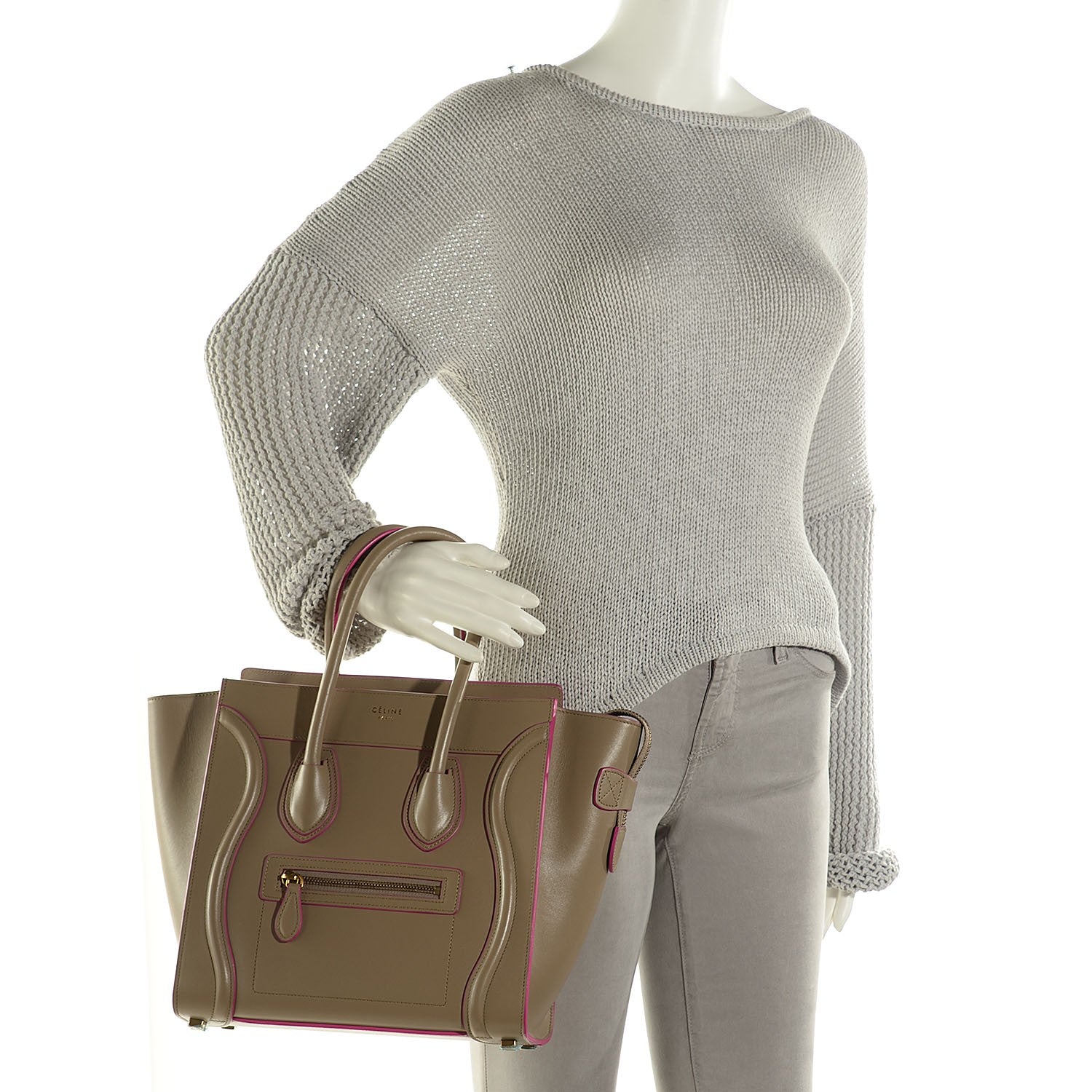 Celine Palmelato Calfskin Micro Luggage Beige 2 of 9