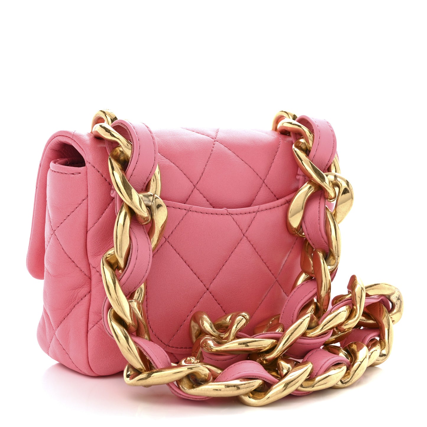 Lambskin Quilted Mini Funky Town Flap Pink