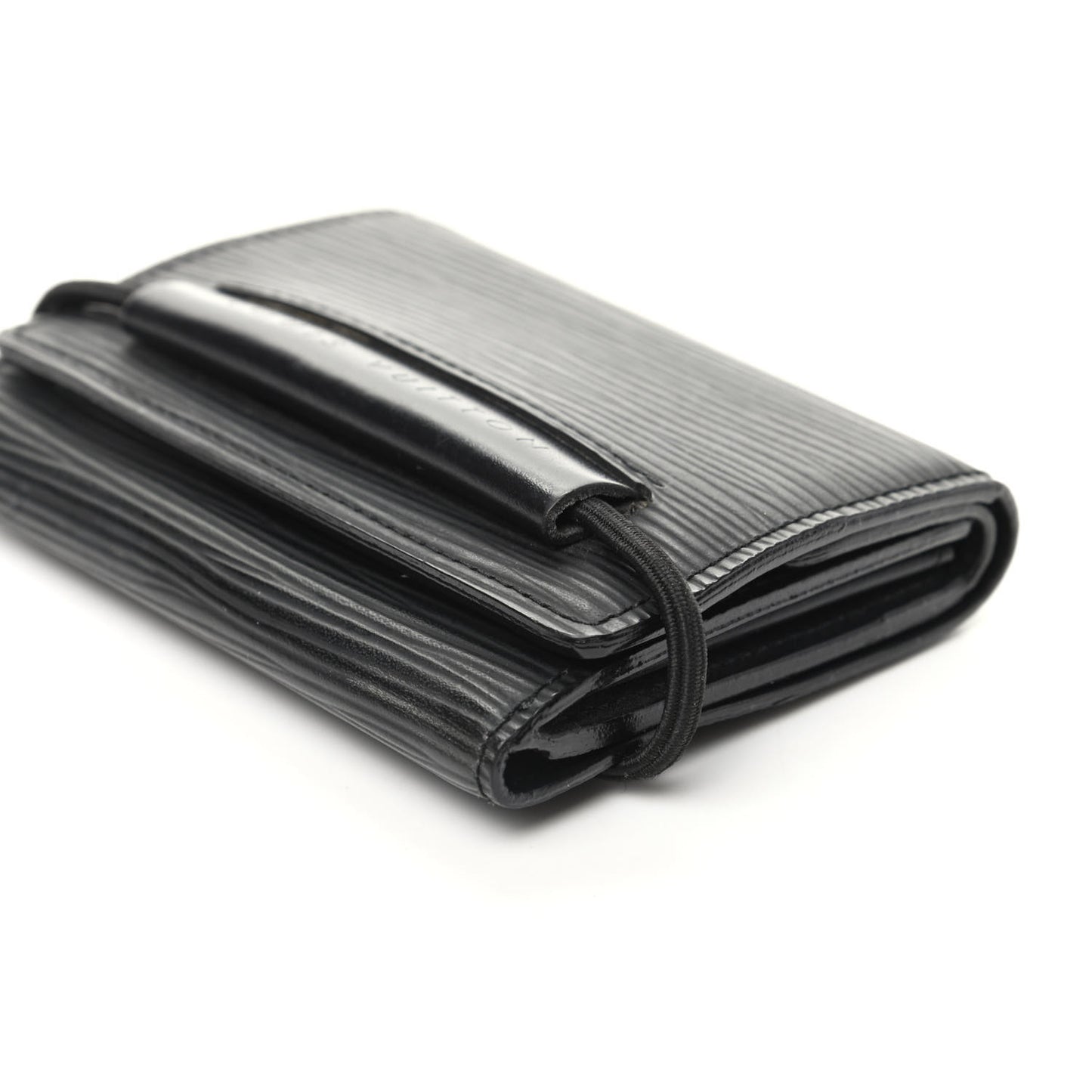 Epi Porte Monnaie Elastique Wallet Black