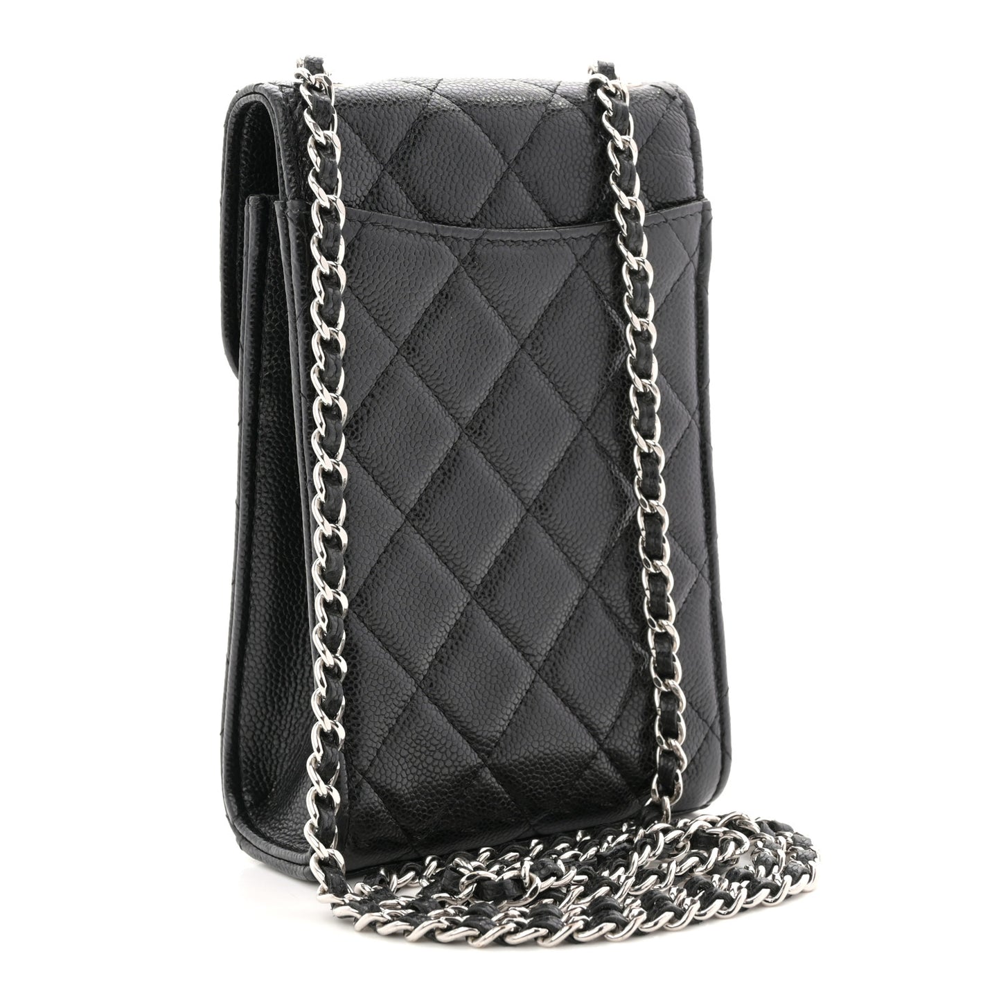 Caviar Quilted Classic Phone Holder Black