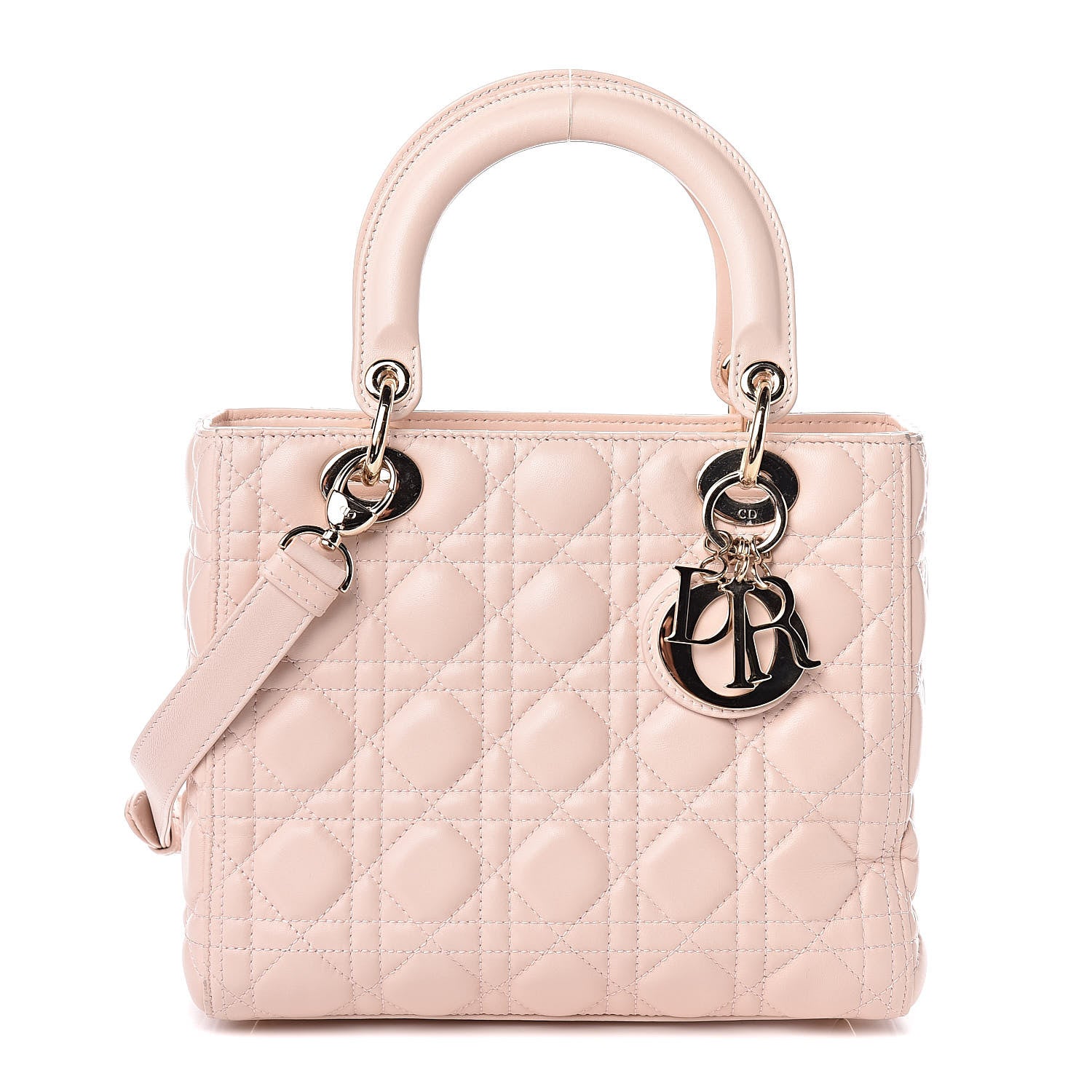Christian Dior Lambskin Cannage Medium Lady Dior Light Pink 1 of 18