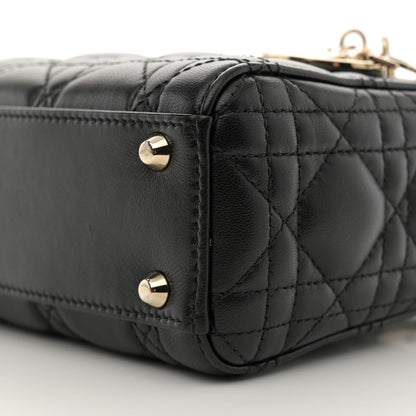 Christian Dior Lambskin Cannage Mini Lady Dior Black 10 of 10