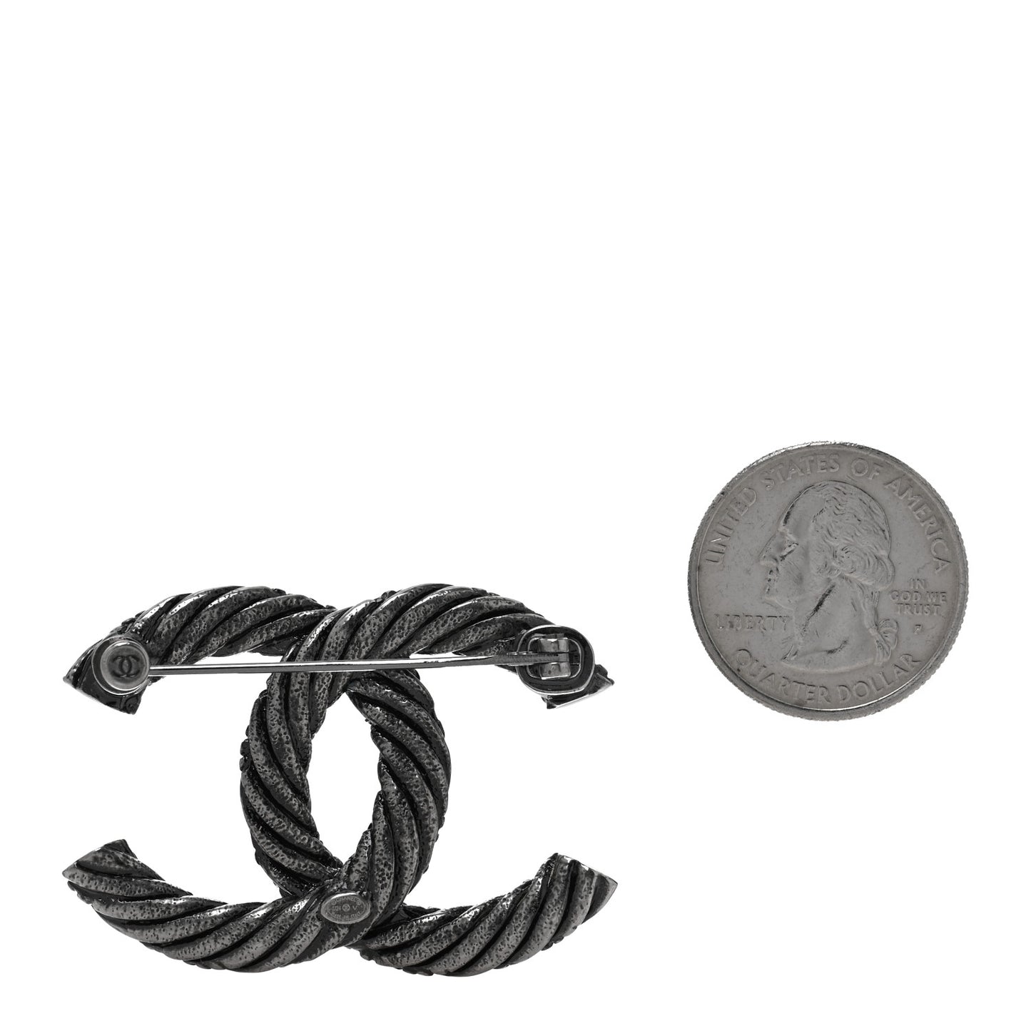 Ruthenium Twisted CC Brooch