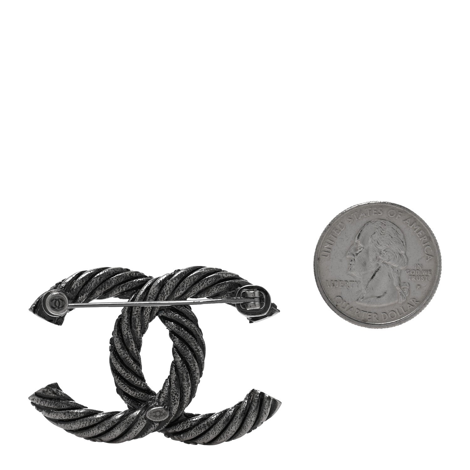 Chanel Ruthenium Twisted CC Brooch 2 of 4