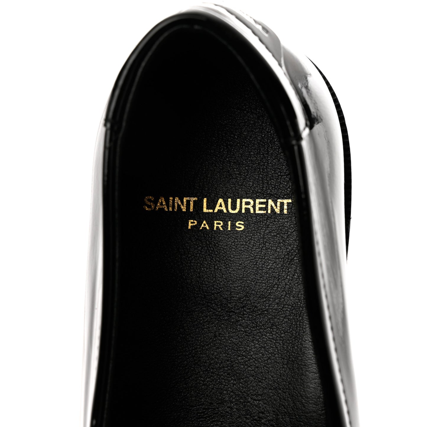 Patent Calfskin Penny Loafers 40.5 Black