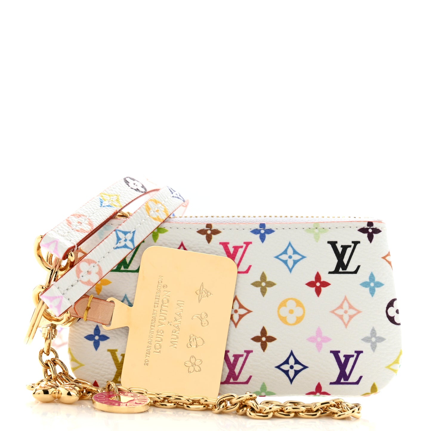LV X TM Monogram Multicolor Phone Holder White