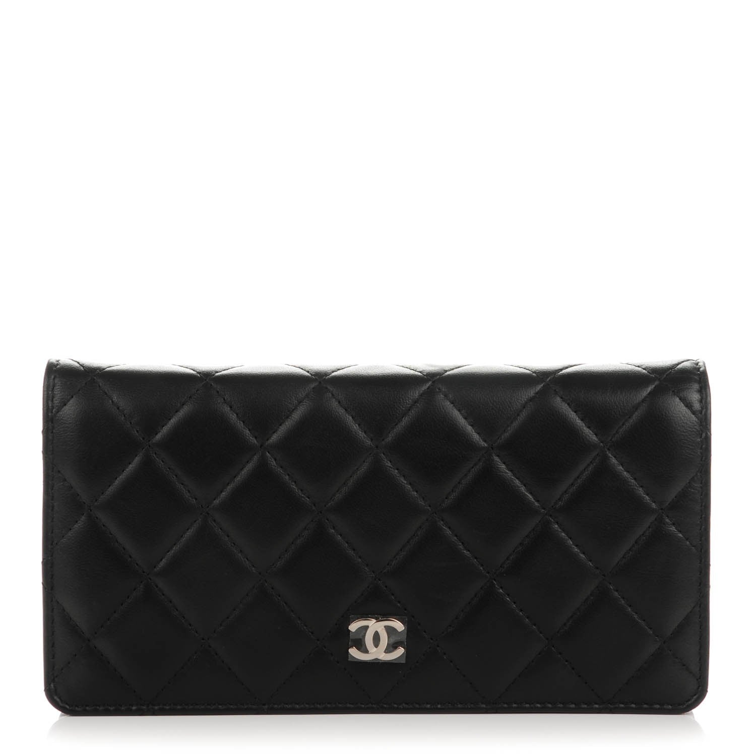 Chanel Lambskin Quilted Yen Wallet Black 1 of 8