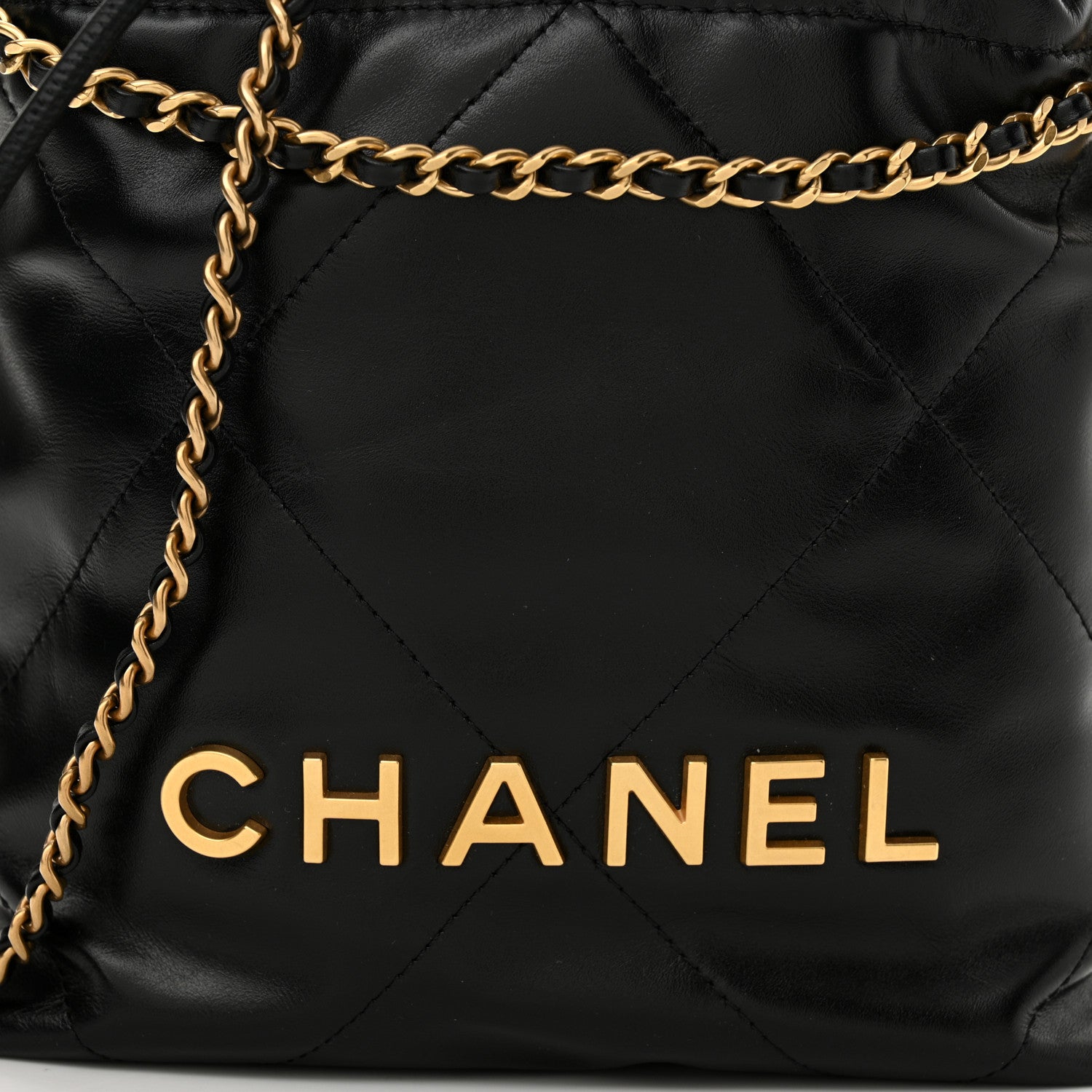 Chanel Shiny Calfskin Quilted Mini Chanel 22 Black 8 of 10