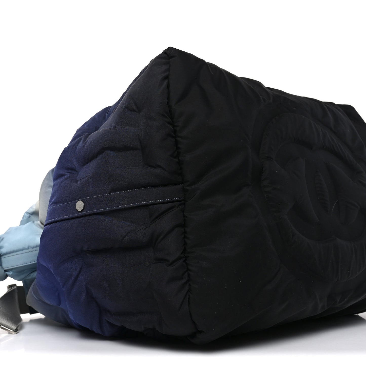 Nylon Embossed Doudoune Bowling Bag Blue White