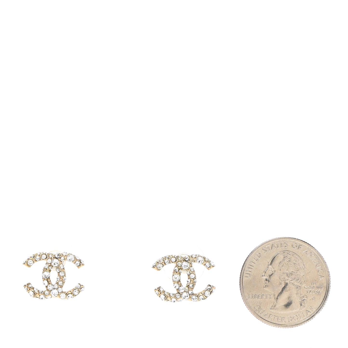 Crystal CC Earrings Gold