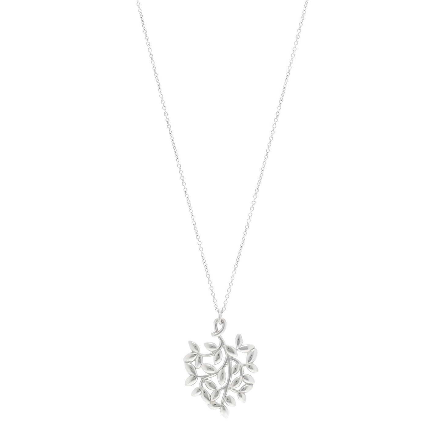Sterling Silver Paloma Picasso Olive Leaf Heart Branch Pendant Necklace
